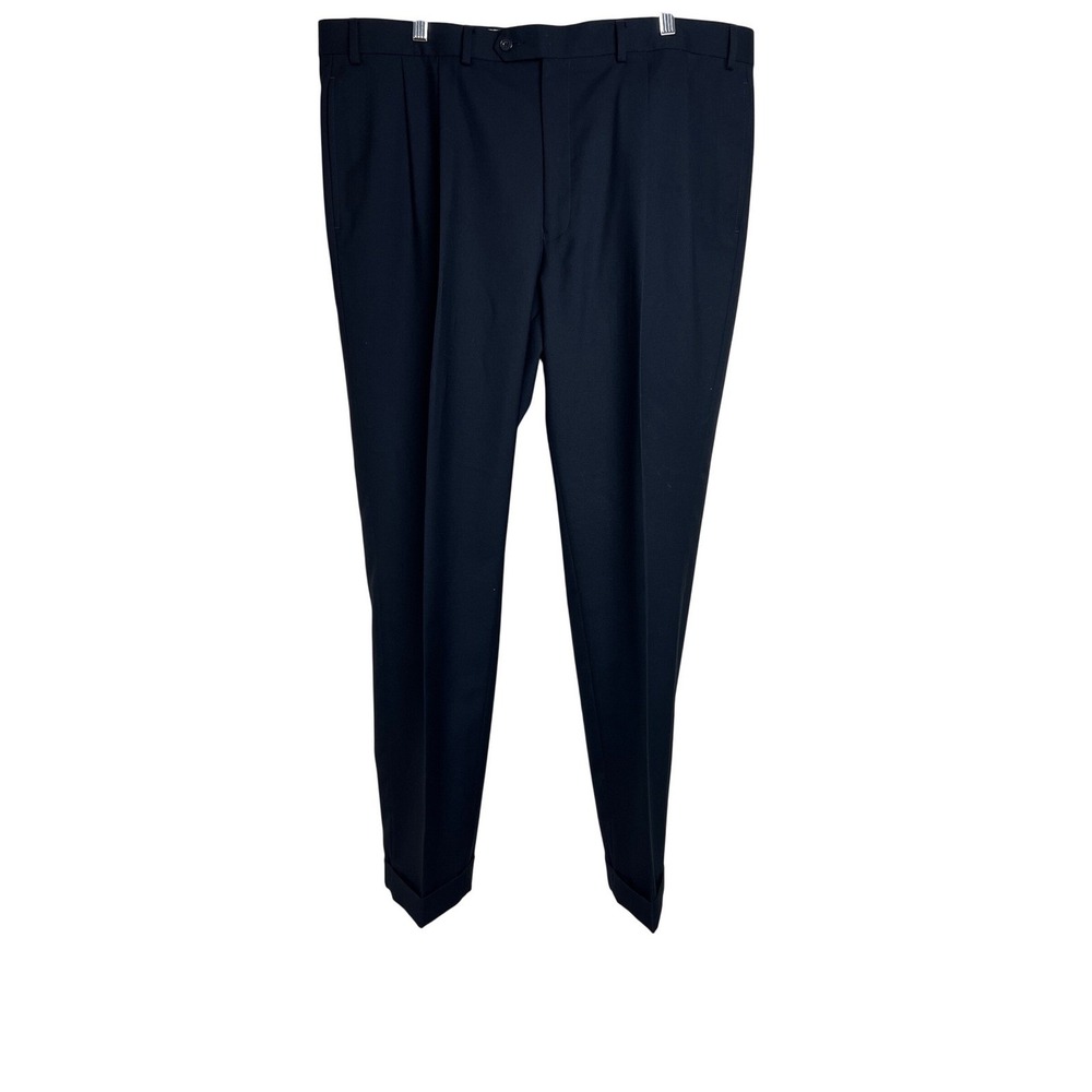 Lauren Ralph Lauren Dress Pants Men 40W x 32L Navy Pleated Cuffed Formal B26